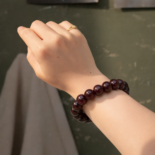 Pulsera Granate 6 estrellas de cubo - Vitalidad