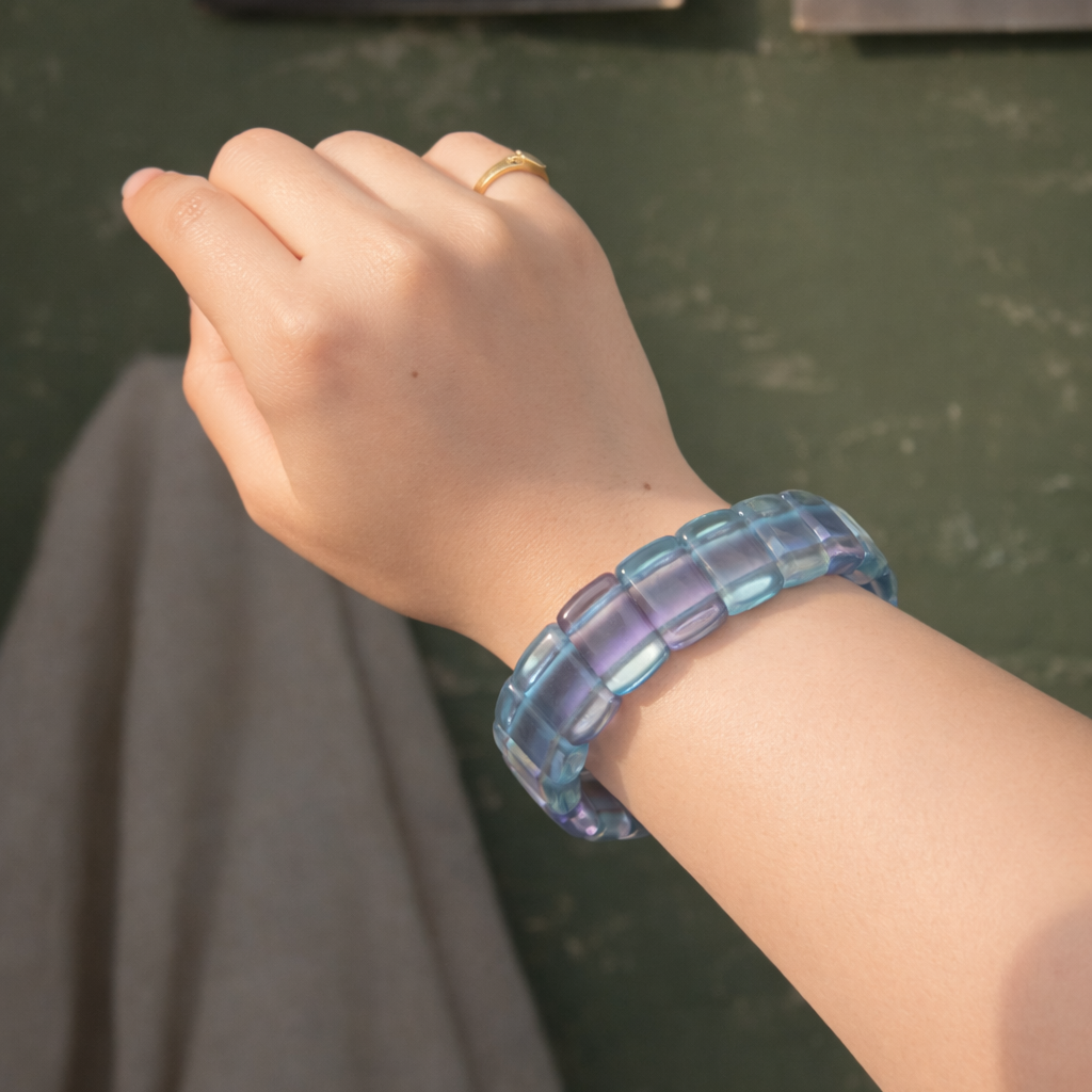 Pulsera de Fluorita Ovalada - Enfoque