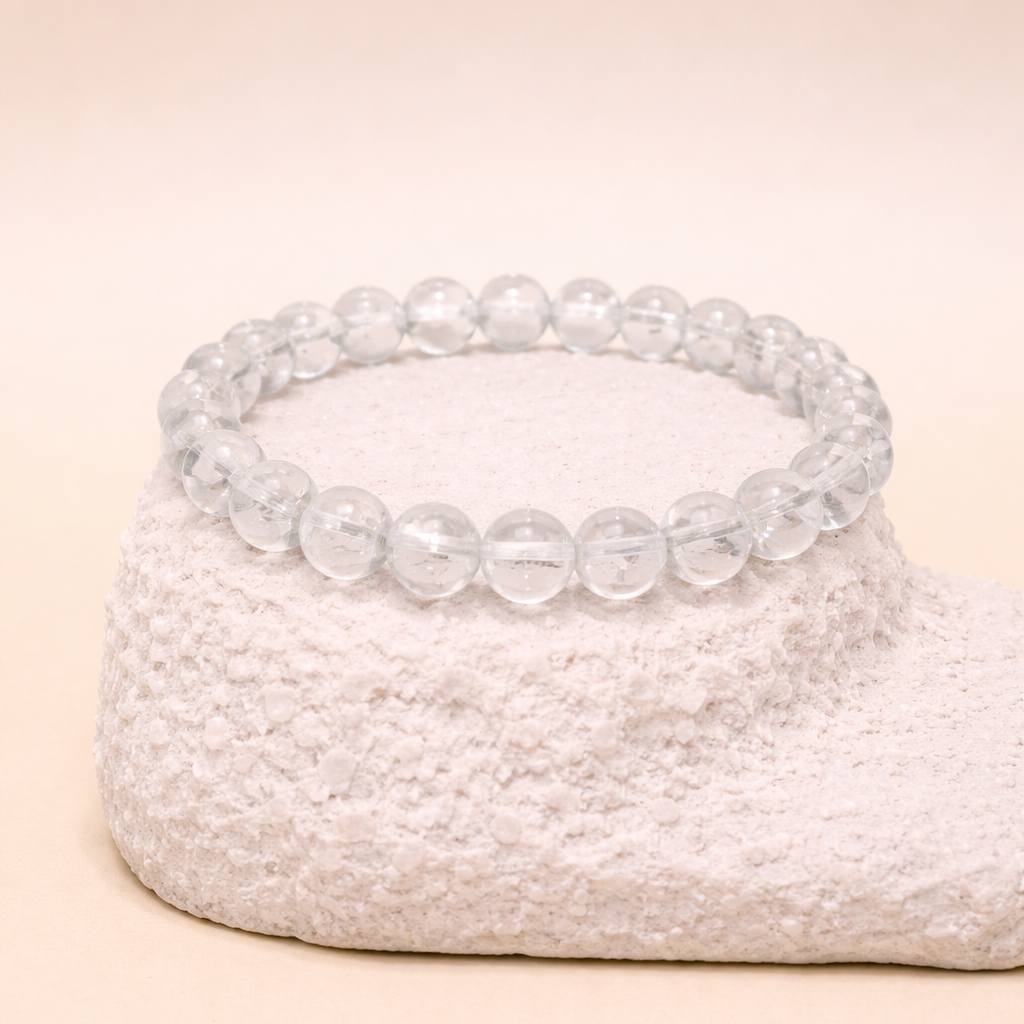 Pulsera de Cuarzo Blanco 8mm