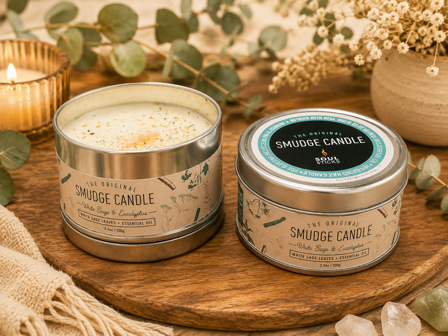 The Original Smudge Candle – White Sage With Eucalyptus