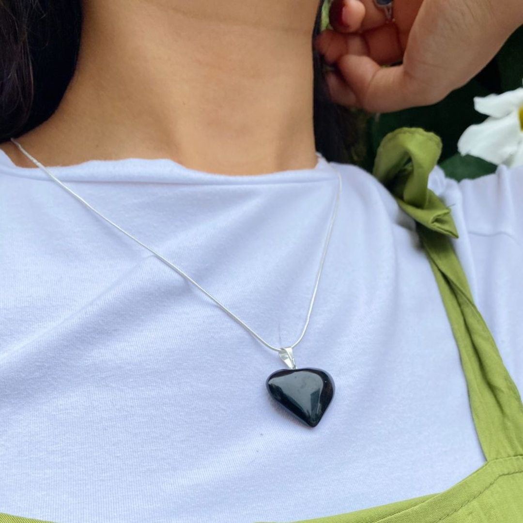Corazón Mediano Obsidiana - Protección - Dije