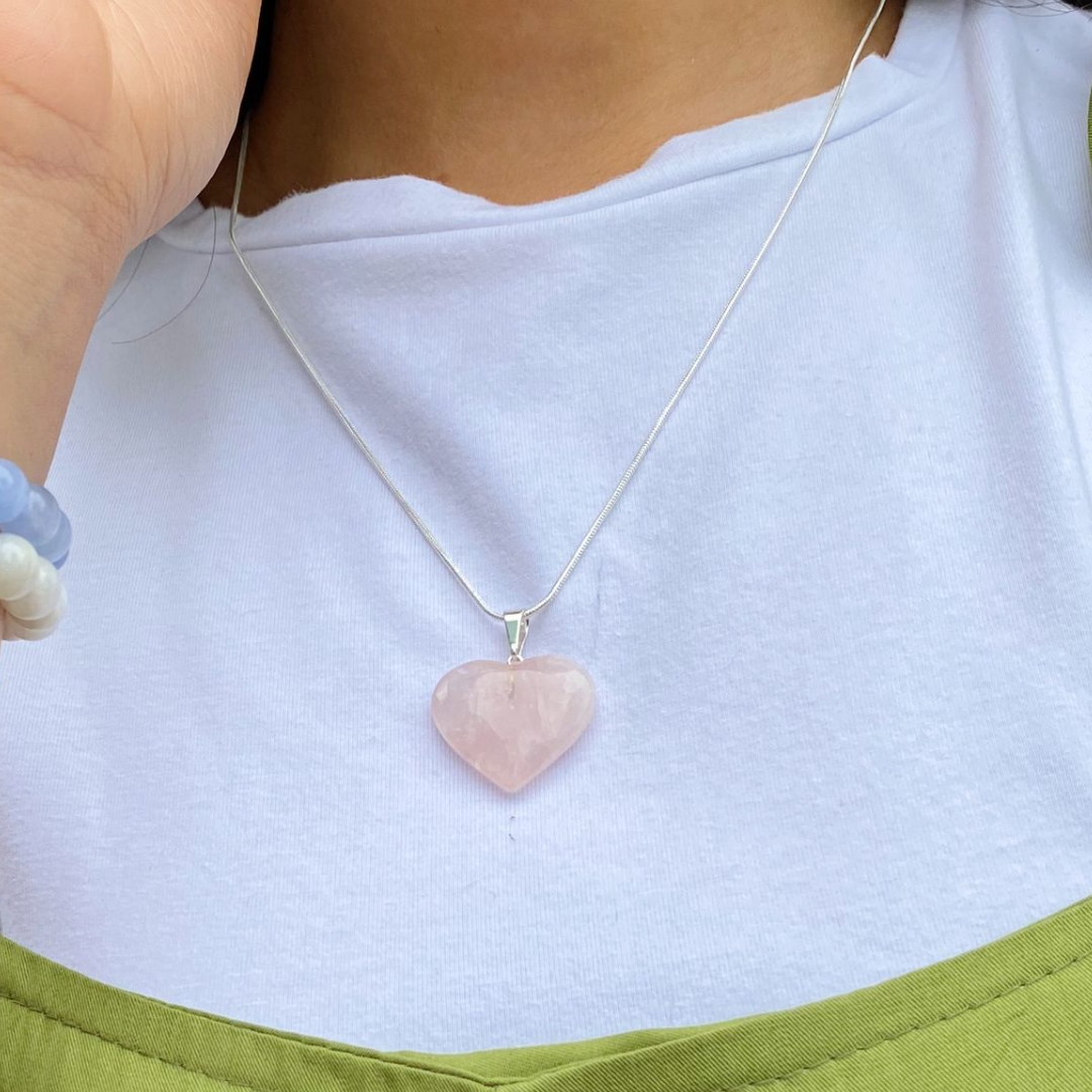 Corazón Mediano Cuarzo Rosa - Amor