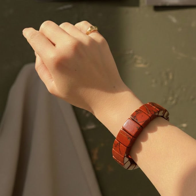 Pulsera de Jaspe Cuadrada - Estabilidad