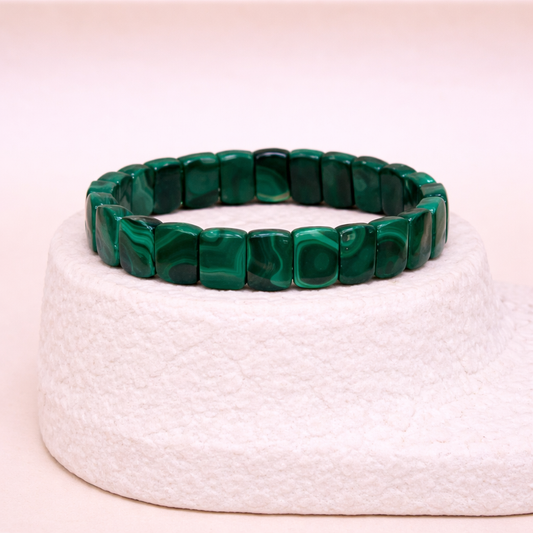Pulsera de Malaquita cuadrada