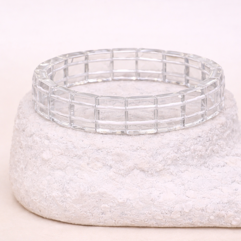 Pulsera de Cuarzo Blanco Cuadrada - Paz Interior