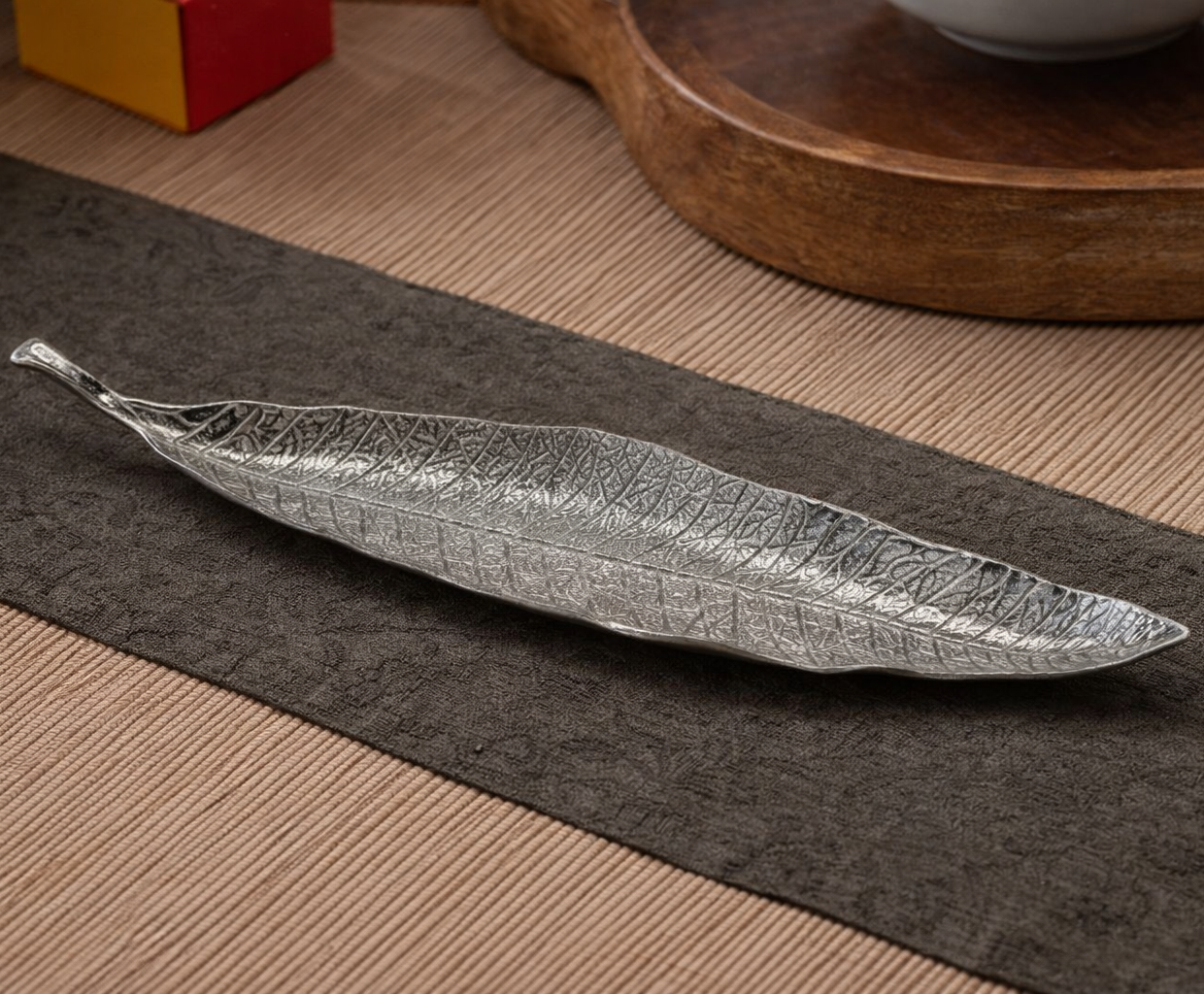 Porta-incienso Hoja plateada