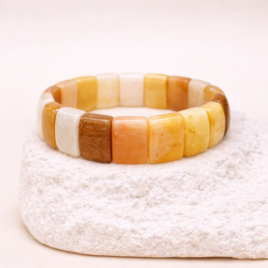 Pulsera de Jade Amarillo Cuadrada - Abundancia