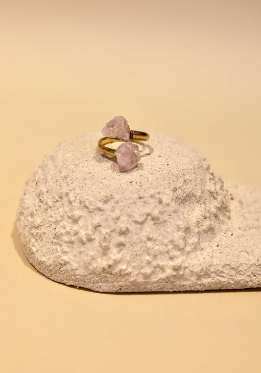 Anillo de Cuarzo Rosa Ajustable