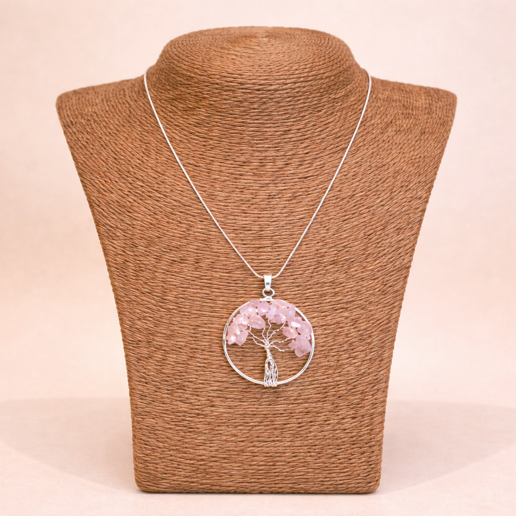 Árbol de la Vida - Cuarzo Rosa - Dije