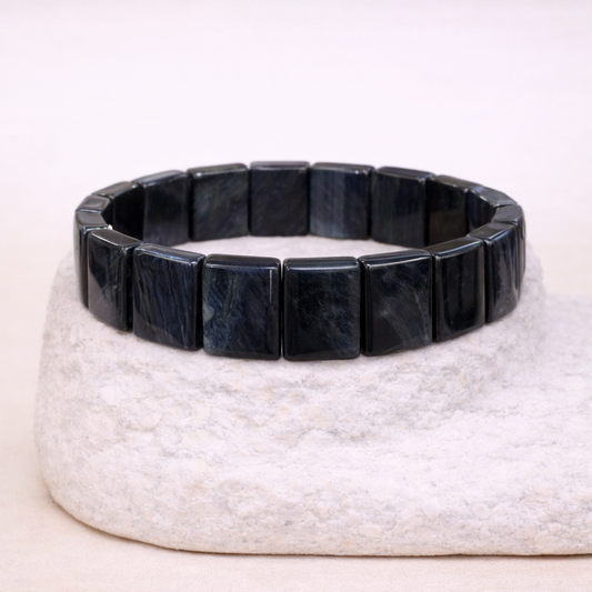 Pulsera de Ojo de Tigre Azul Cuadrada - Decisión