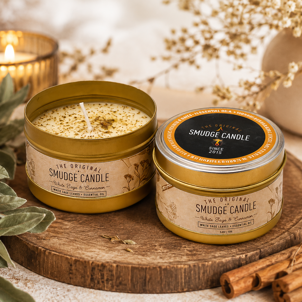 The Original Smudge Candle – White Sage With Cinnamon