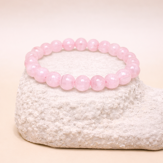 Pulsera de Cuarzo Rosa 8mm.