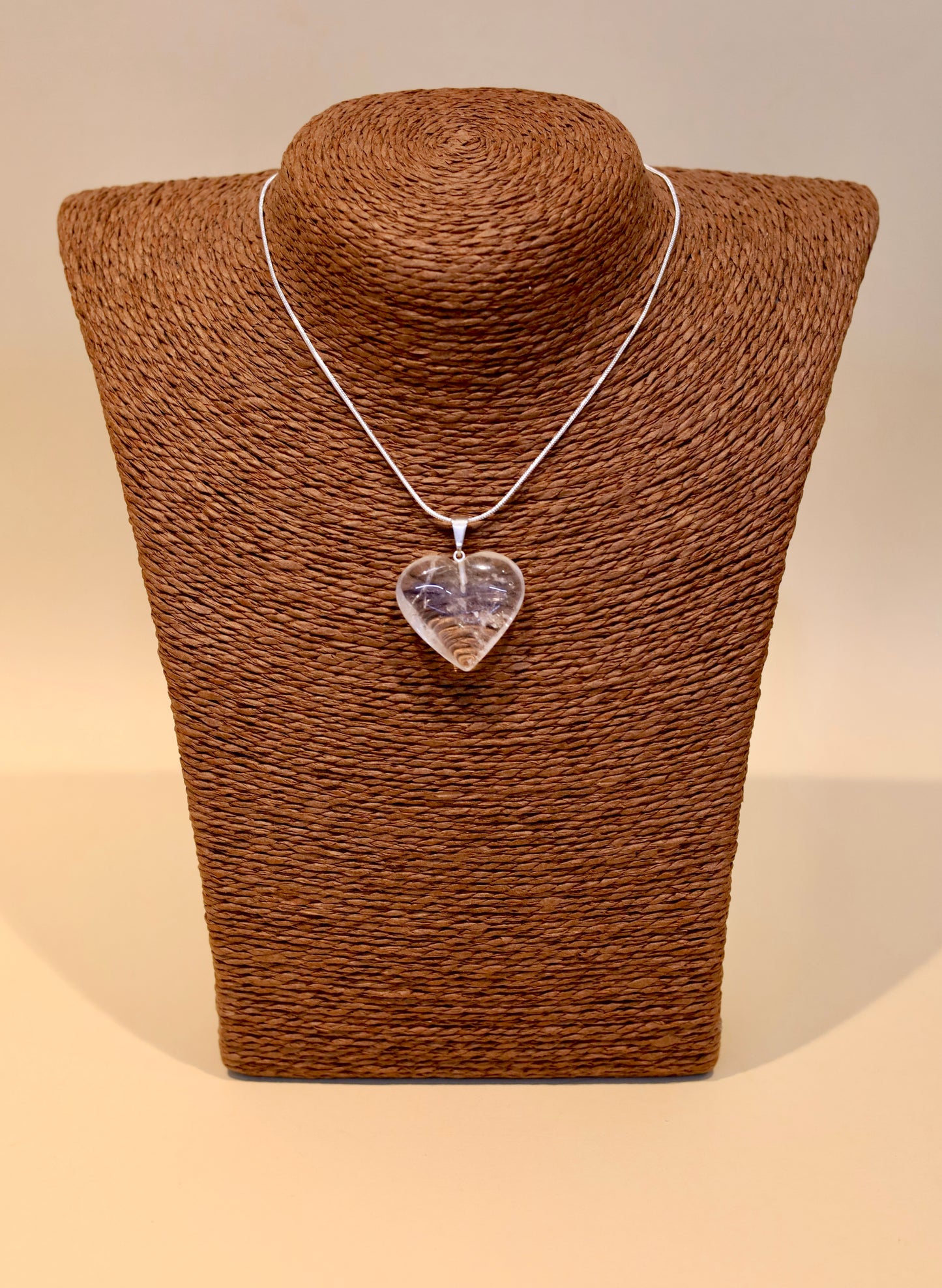 Corazón Mediano Cuarzo Blanco - Potenciador - Dije