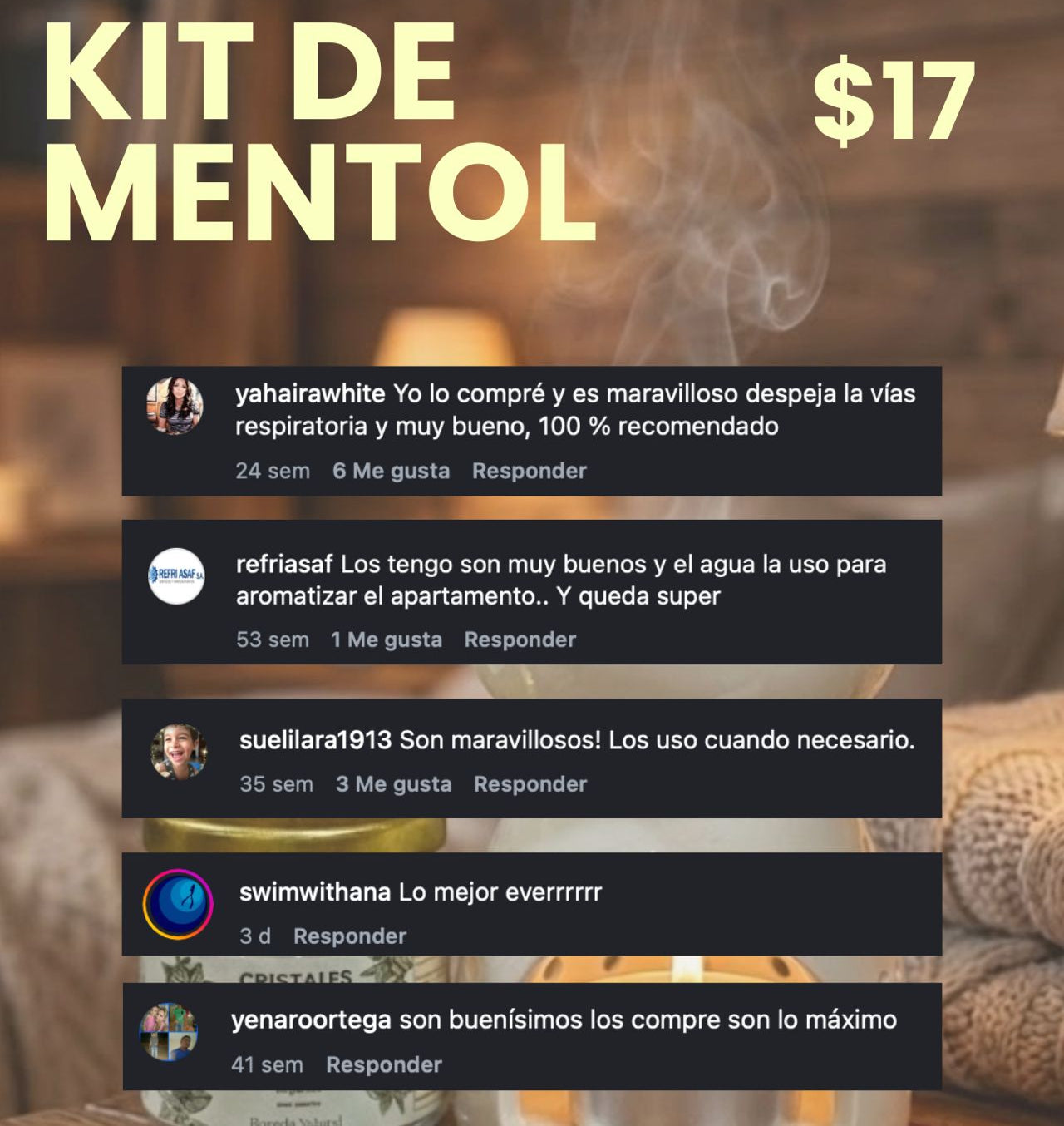 Kit de Mentol + Difusor de Aroma