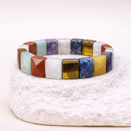 Pulsera de 7 Chakras Cuadrada - Equilibrio