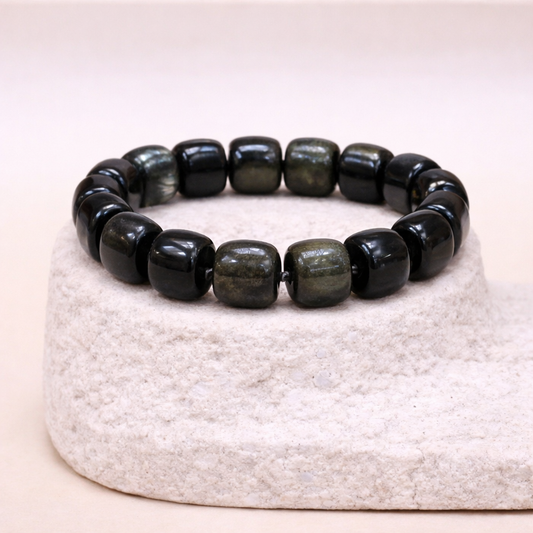 Pulsera de Obsidiana Dorada de cubo - Introspección