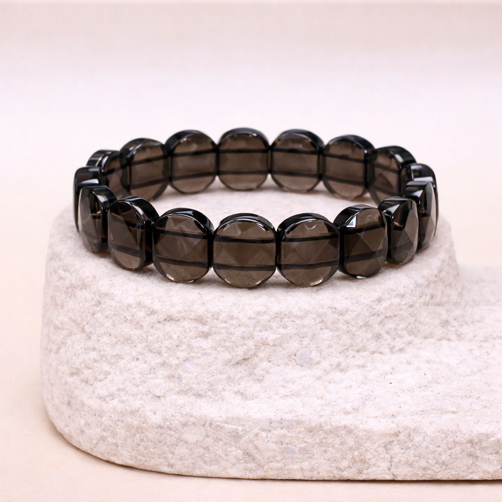 Pulsera de Cuarzo Ahumado Ovalada - Equilibrio