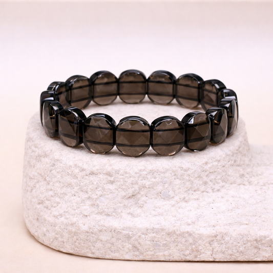 Pulsera de Cuarzo Ahumado Ovalada - Equilibrio